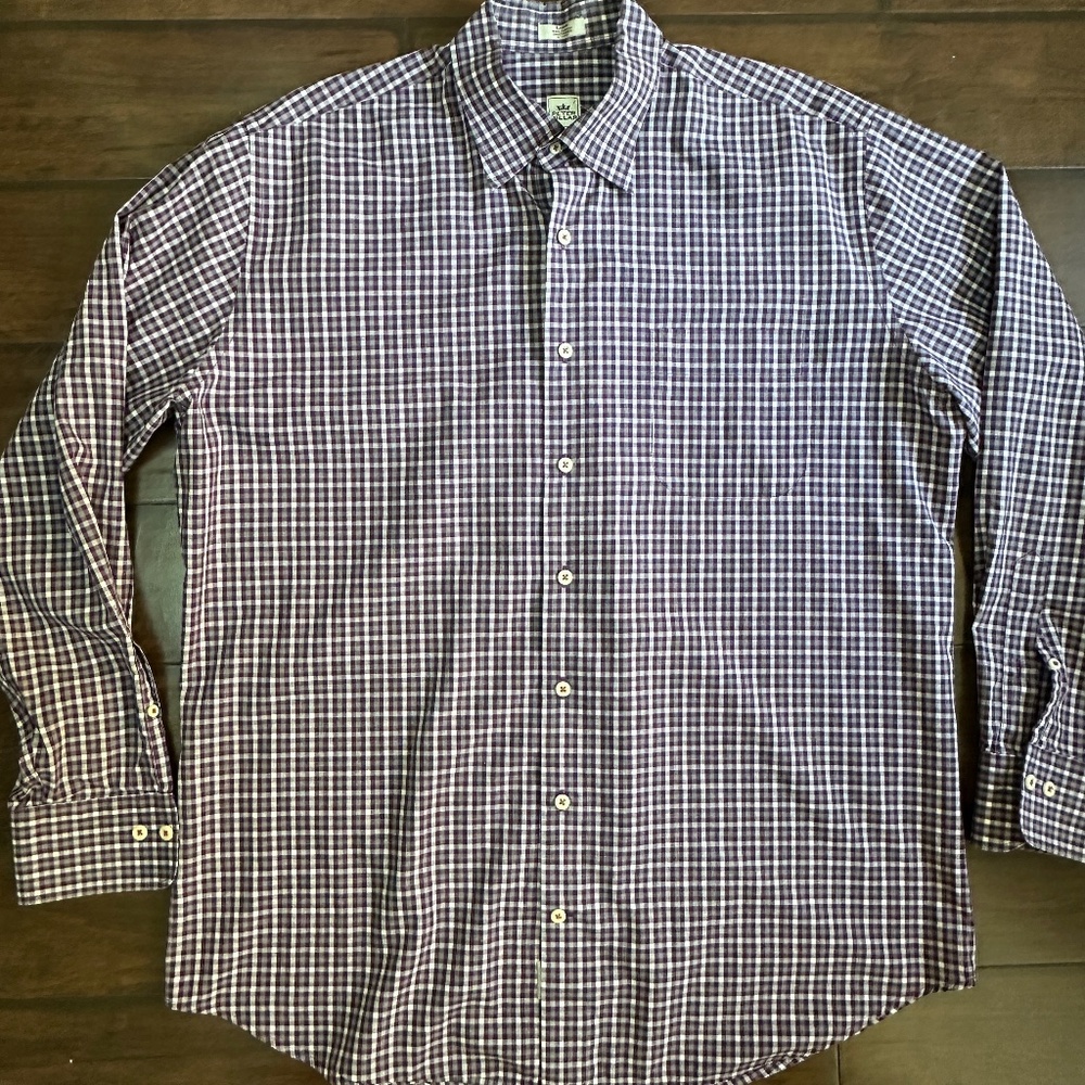 Peter Millar Men's Purple Check Long Sleeve Button Down Shirt